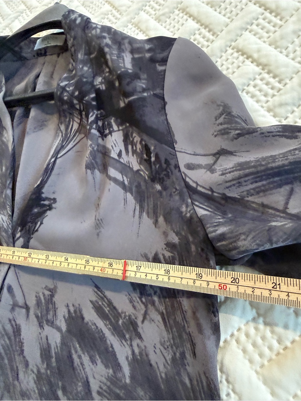 Babaton Gray & Black Scenic Print Silk Blouse - Picture 3 of 8